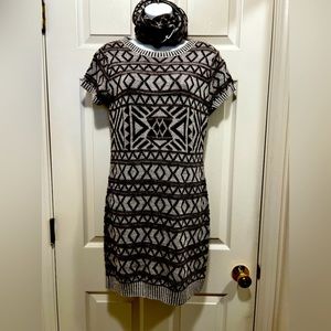 Aztec print dress with scarf new with a tag